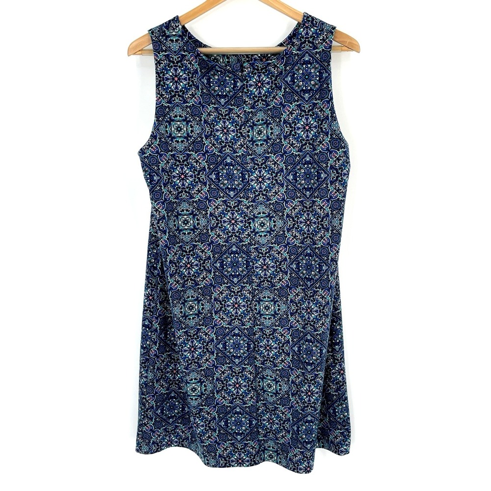 Talbots Womens Plus Size 2X Dress Blue Kaleidoscope Sleeveless Back Zip - Picture 8 of 9